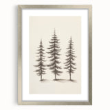 Textured abstract art print of winter scene in muted blue and white tones, framed in silver, ideal for bedroom decor.