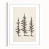 Abstract art print depicting a winter scene in muted blue and white tones on a framed canvas, ideal for dining room decor.