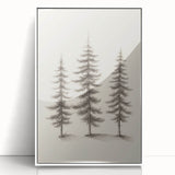 Art deco poster featuring a winter scene with muted blue and white tones on a framed acrylic, ideal for nursery wall decor.