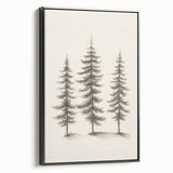 Black and white vintage poster art on framed canvas depicting a winter landscape, ideal for bedroom decor.