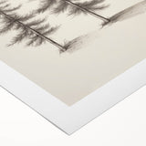 Art deco poster featuring a winter scene with cool blue and white tones on rolled canvas, suitable for dining room decor.