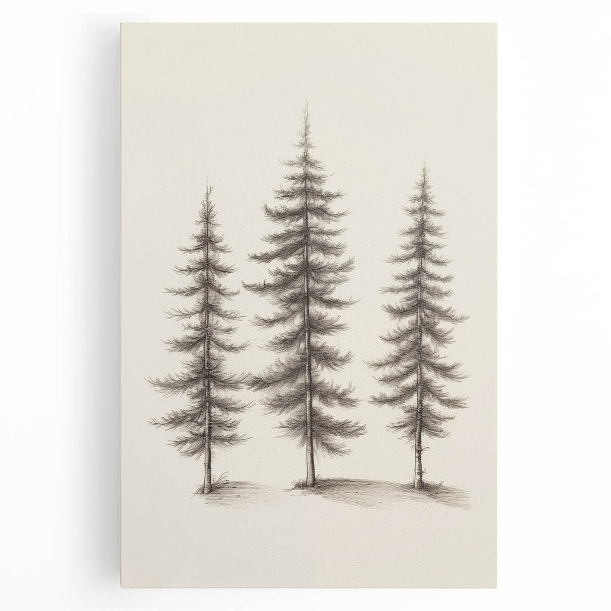 Winter-themed black and white stretched canvas featuring a minimalist tree design, ideal for kitchen wall art.