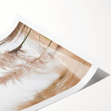 Extra large rolled canvas featuring a line art design of flowers in black on a white background.