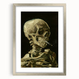 Extra large abstract art print featuring swirling patterns in vibrant blue and yellow hues, framed in silver.