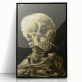 Large abstract wall art on acrylic, featuring swirling blue and yellow tones, framed in black.