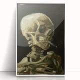 Mid-century modernist art of a starry night scene in acrylic, framed in white, suitable for modern art wall decor.