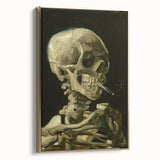 Side view of a framed canvas featuring Van Gogh-inspired landscape in gold tones, suitable as wall art for a bedroom.