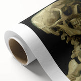 Art Deco-style poster of a starry night in muted blue and yellow tones on rolled canvas, ideal for nursery wall art.