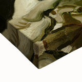 Large art on stretched canvas featuring a black and white landscape painting, ideal for bedroom wall decor.