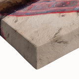 Large art on stretched canvas featuring a black and white landscape with caravans, ideal for bedroom wall decor.