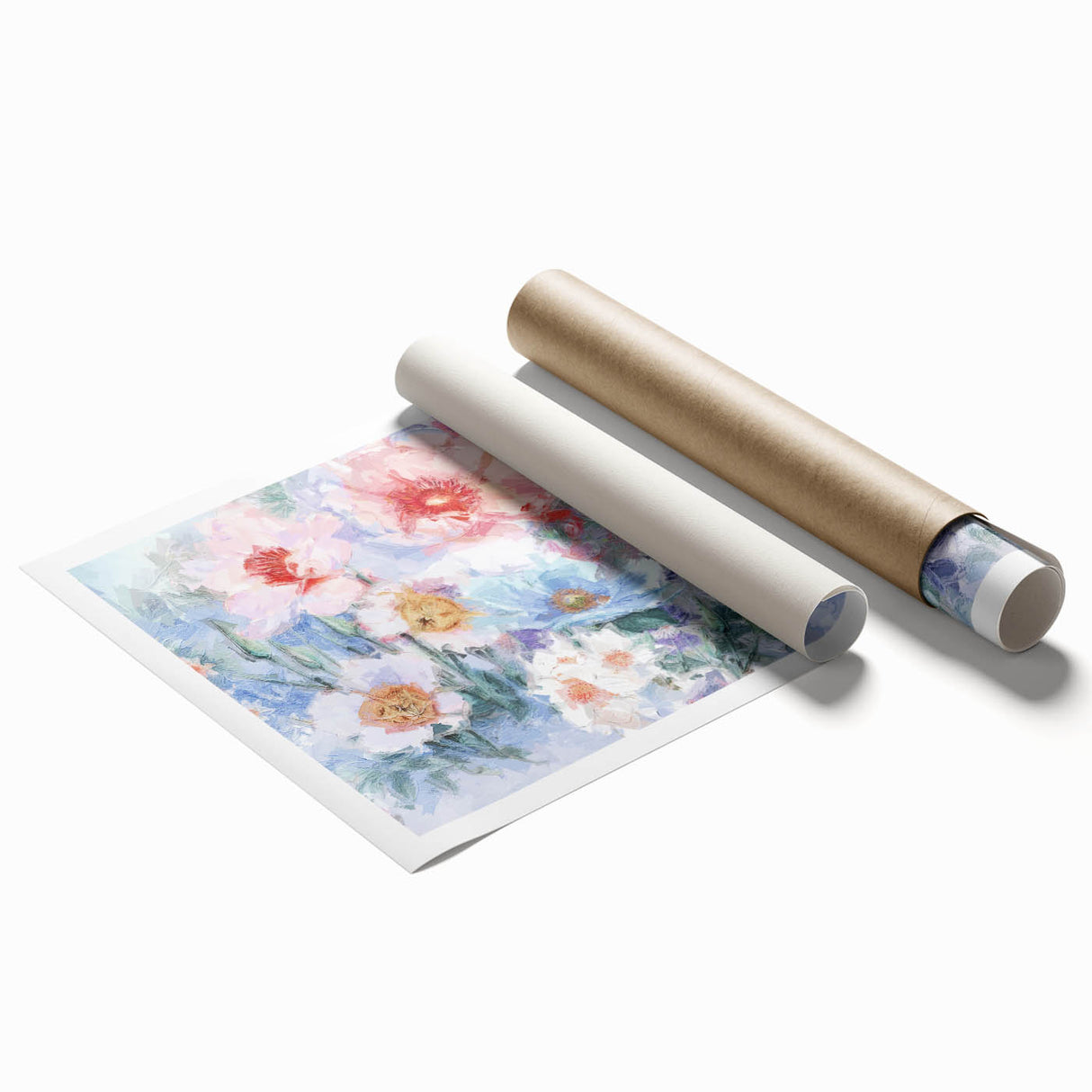 Soft Pastel Floral Wall Art – Impressionist Canvas for Living Room