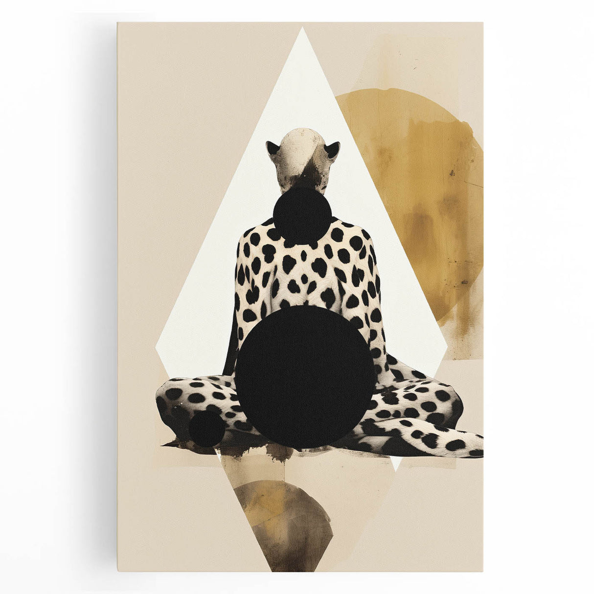 Abstract minimalist wall art canvas featuring soft pastel colors and geometric shapes, perfect for modern home decor. Ideal for living room or office settings.