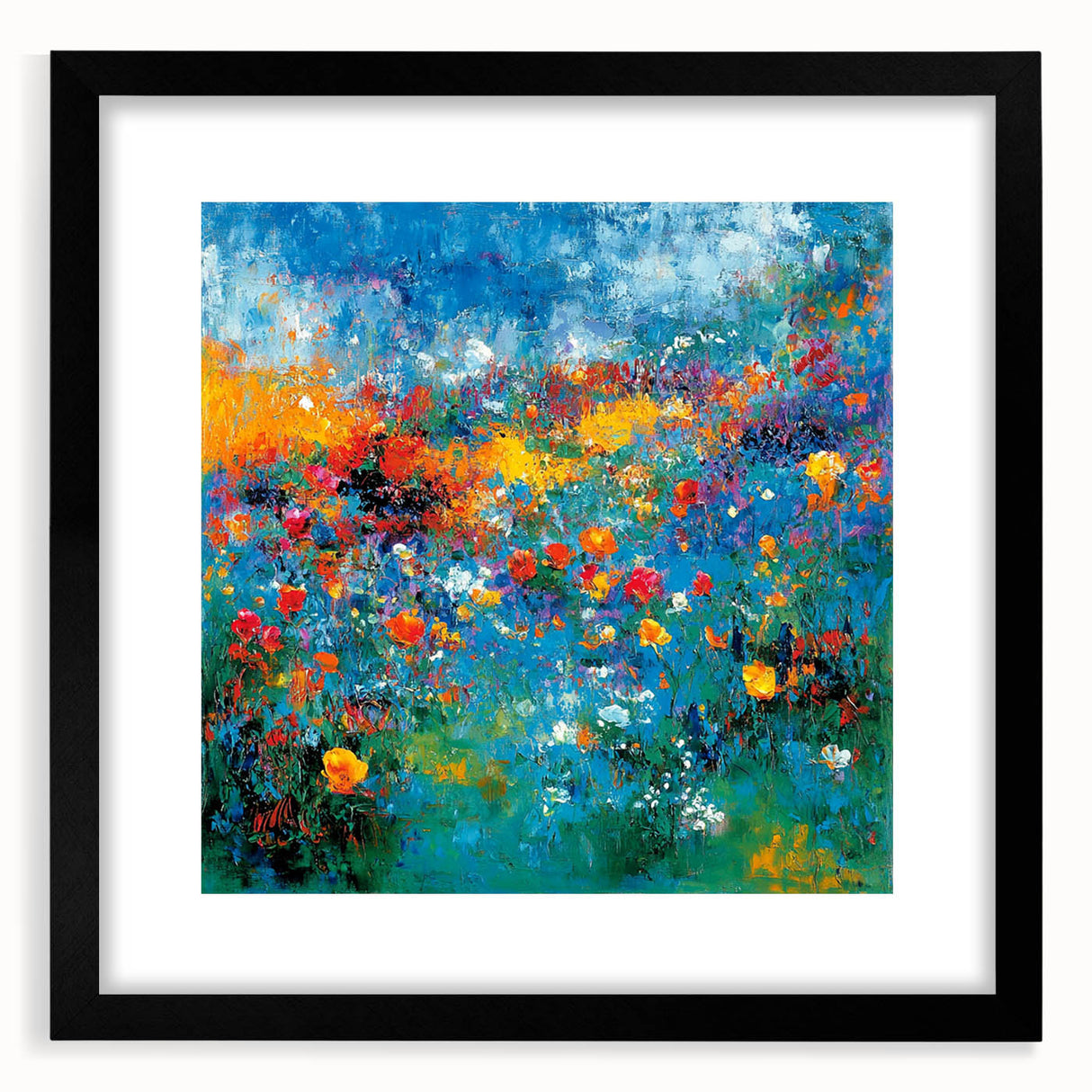 Colorful Abstract Wall Art – Vibrant Modern Floral Canvas Painting