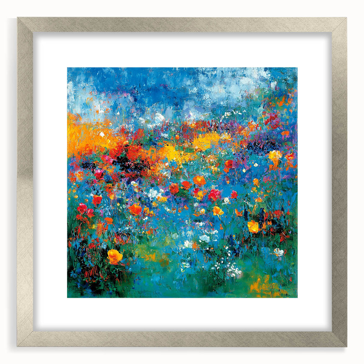 Colorful Abstract Wall Art – Vibrant Modern Floral Canvas Painting
