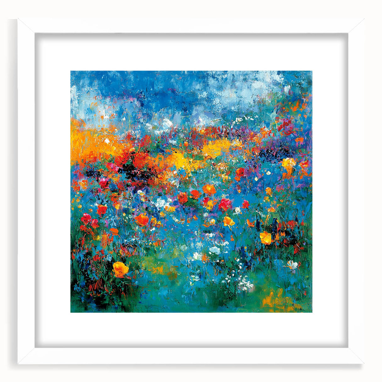 Colorful Abstract Wall Art – Vibrant Modern Floral Canvas Painting