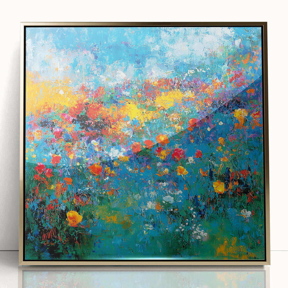 Colorful Abstract Wall Art – Vibrant Modern Floral Canvas Painting