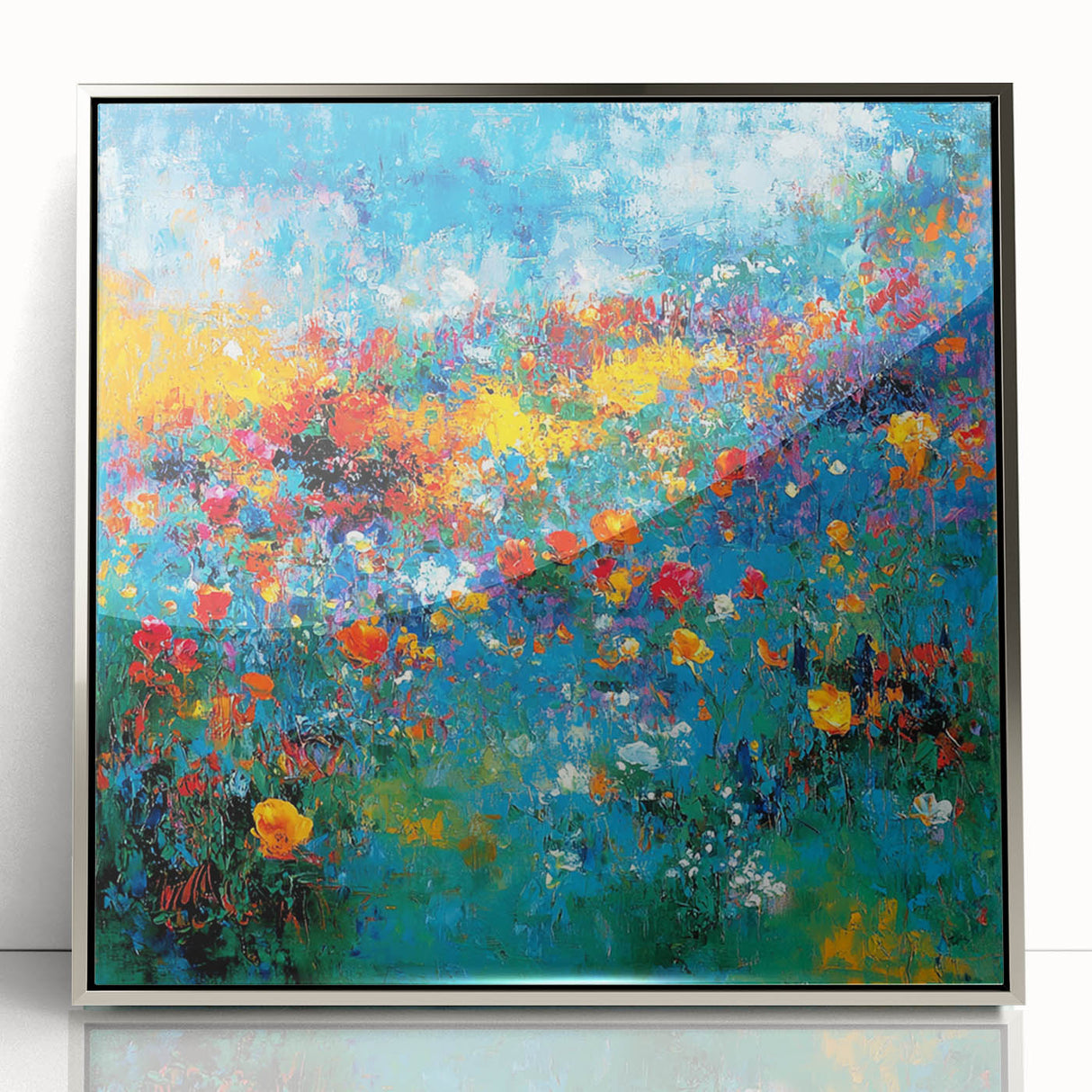 Colorful Abstract Wall Art – Vibrant Modern Floral Canvas Painting
