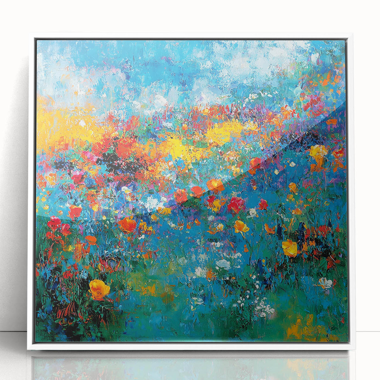 Colorful Abstract Wall Art – Vibrant Modern Floral Canvas Painting