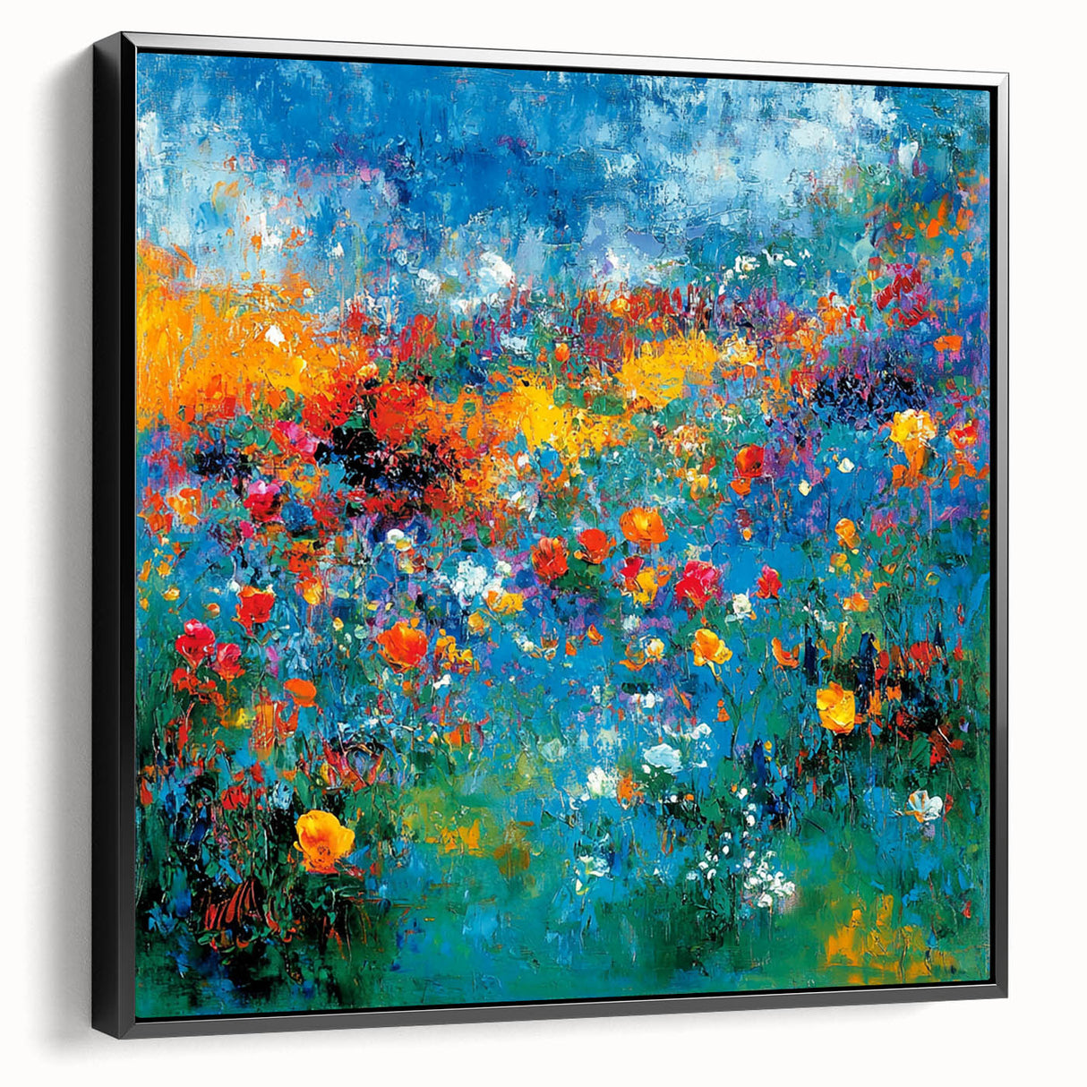Colorful Abstract Wall Art – Vibrant Modern Floral Canvas Painting