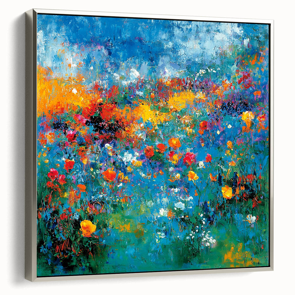Colorful Abstract Wall Art – Vibrant Modern Floral Canvas Painting