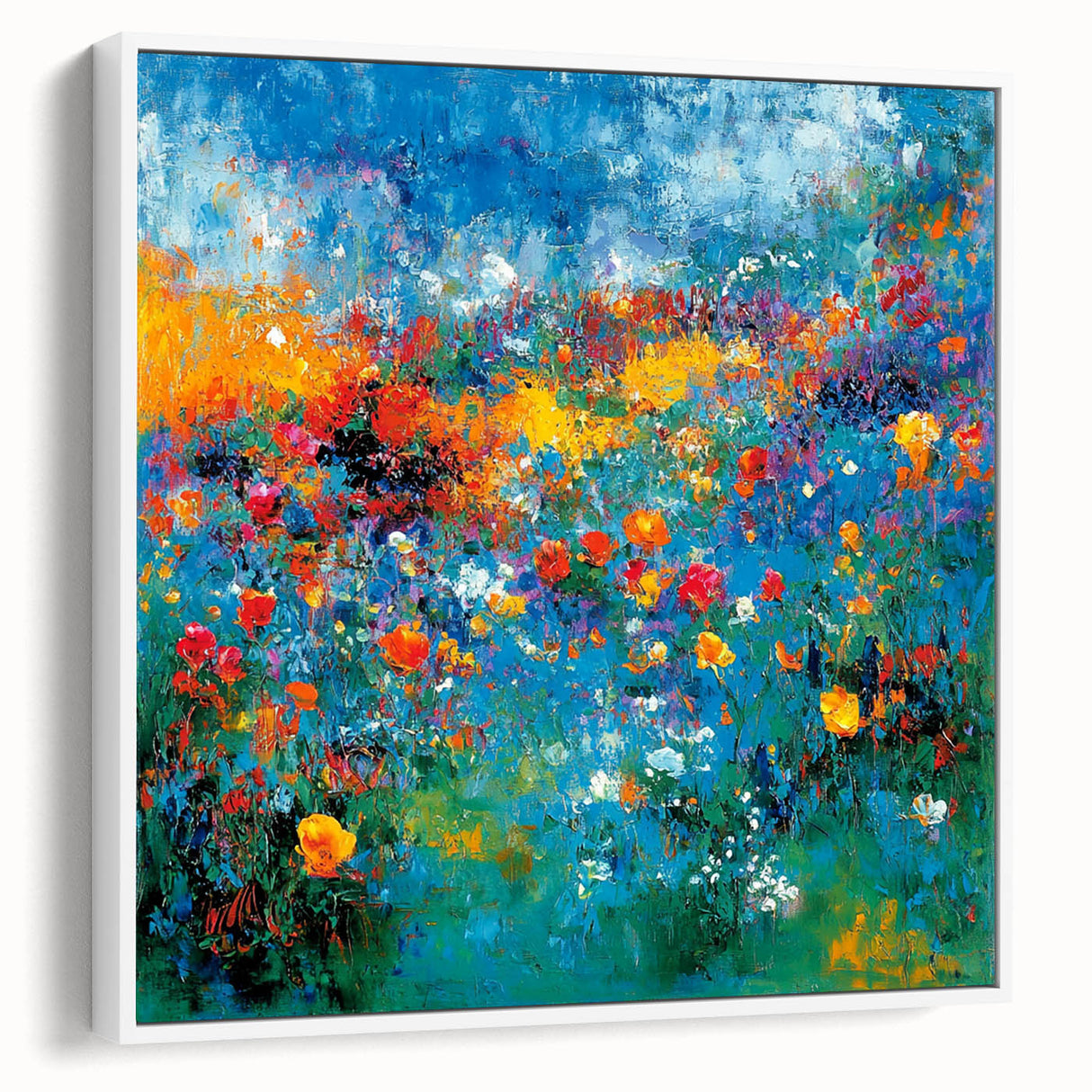 Colorful Abstract Wall Art – Vibrant Modern Floral Canvas Painting