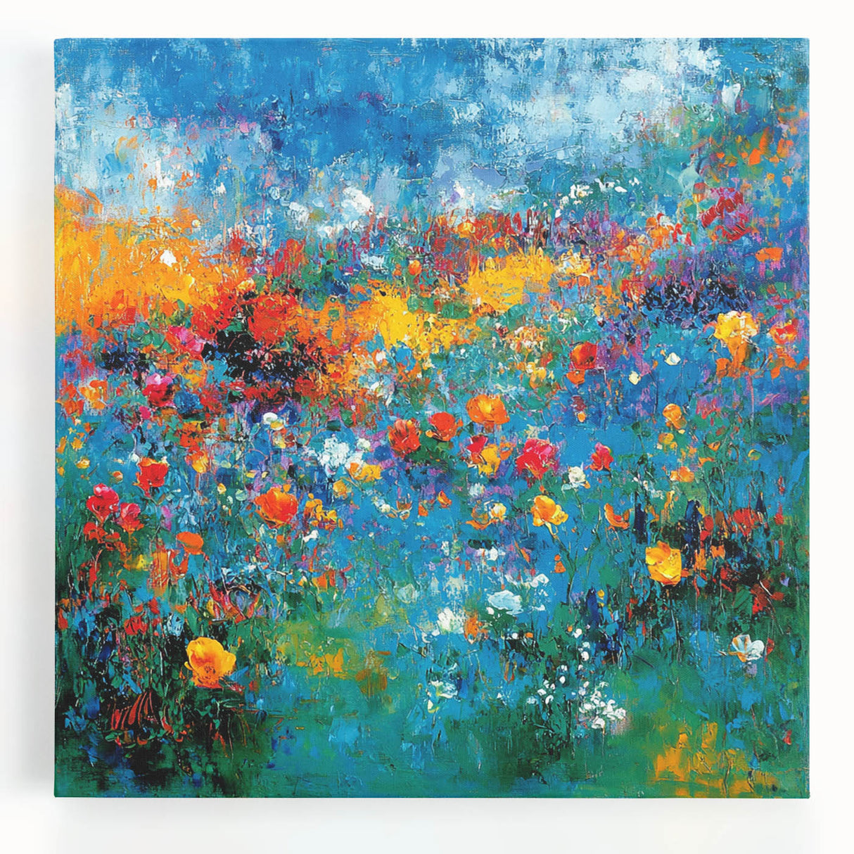 Colorful Abstract Wall Art – Vibrant Modern Floral Canvas Painting