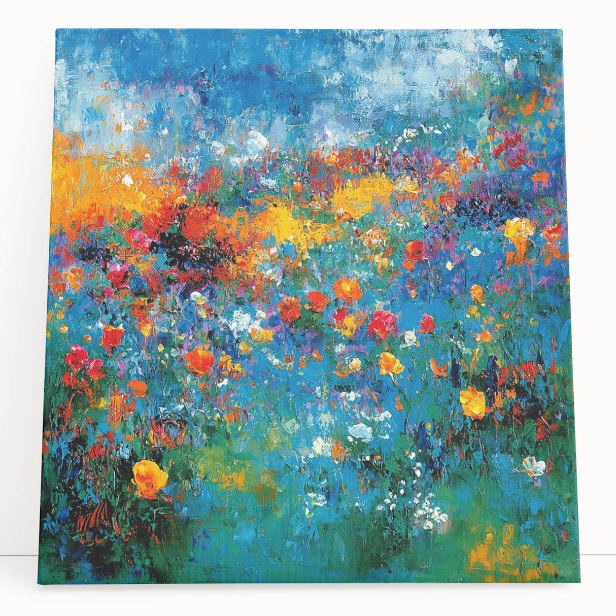 Colorful Abstract Wall Art – Vibrant Modern Floral Canvas Painting