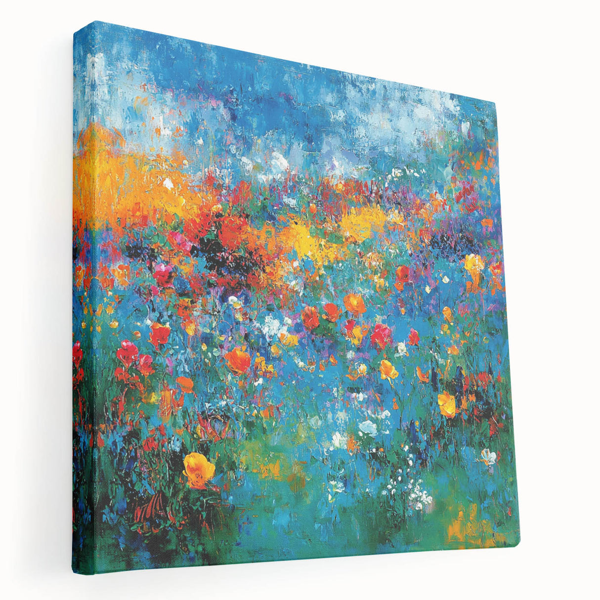 Colorful Abstract Wall Art – Vibrant Modern Floral Canvas Painting