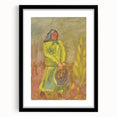Expressionist Woman with Basket – Vibrant Figurative Wall Art