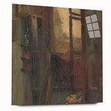 Rustic Modern Wall Art – Atmospheric Window Scene with Warm Tones