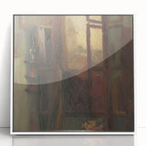 Rustic Modern Wall Art – Atmospheric Window Scene with Warm Tones
