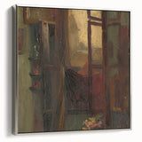 Rustic Modern Wall Art – Atmospheric Window Scene with Warm Tones