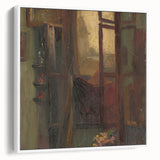 Rustic Modern Wall Art – Atmospheric Window Scene with Warm Tones
