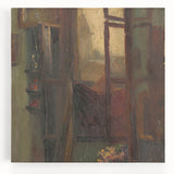 Rustic Modern Wall Art – Atmospheric Window Scene with Warm Tones