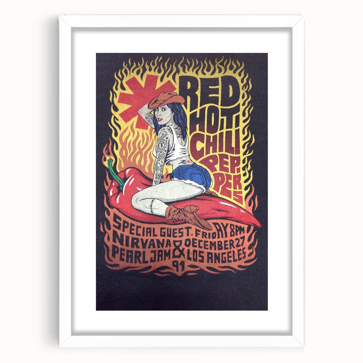 Red Hot Chili Peppers Nirvana Concert Poster | Vintage Rock Art
