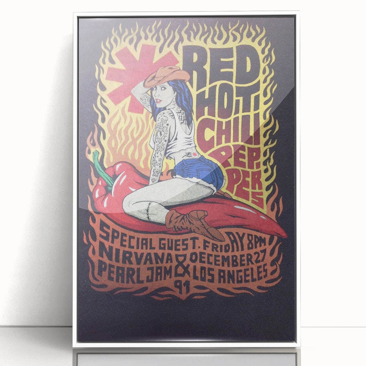 Red Hot Chili Peppers Nirvana Concert Poster | Vintage Rock Art