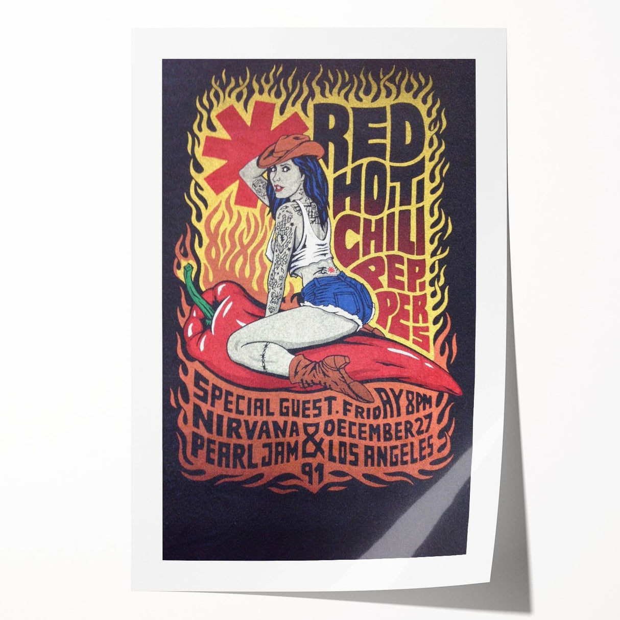 Red Hot Chili Peppers Nirvana Concert Poster | Vintage Rock Art