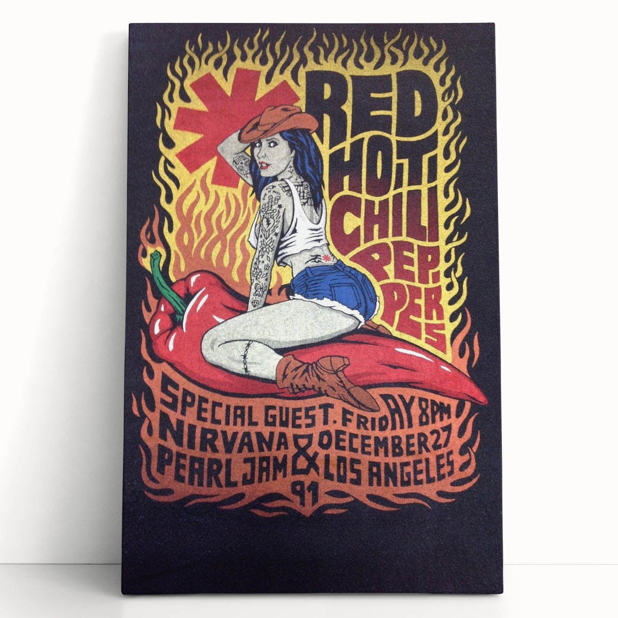 Red Hot Chili Peppers Nirvana Concert Poster | Vintage Rock Art