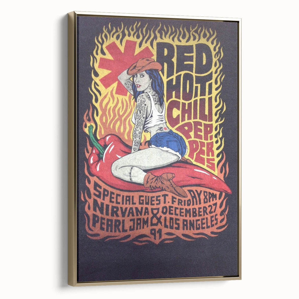 Red Hot Chili Peppers Nirvana Concert Poster | Vintage Rock Art