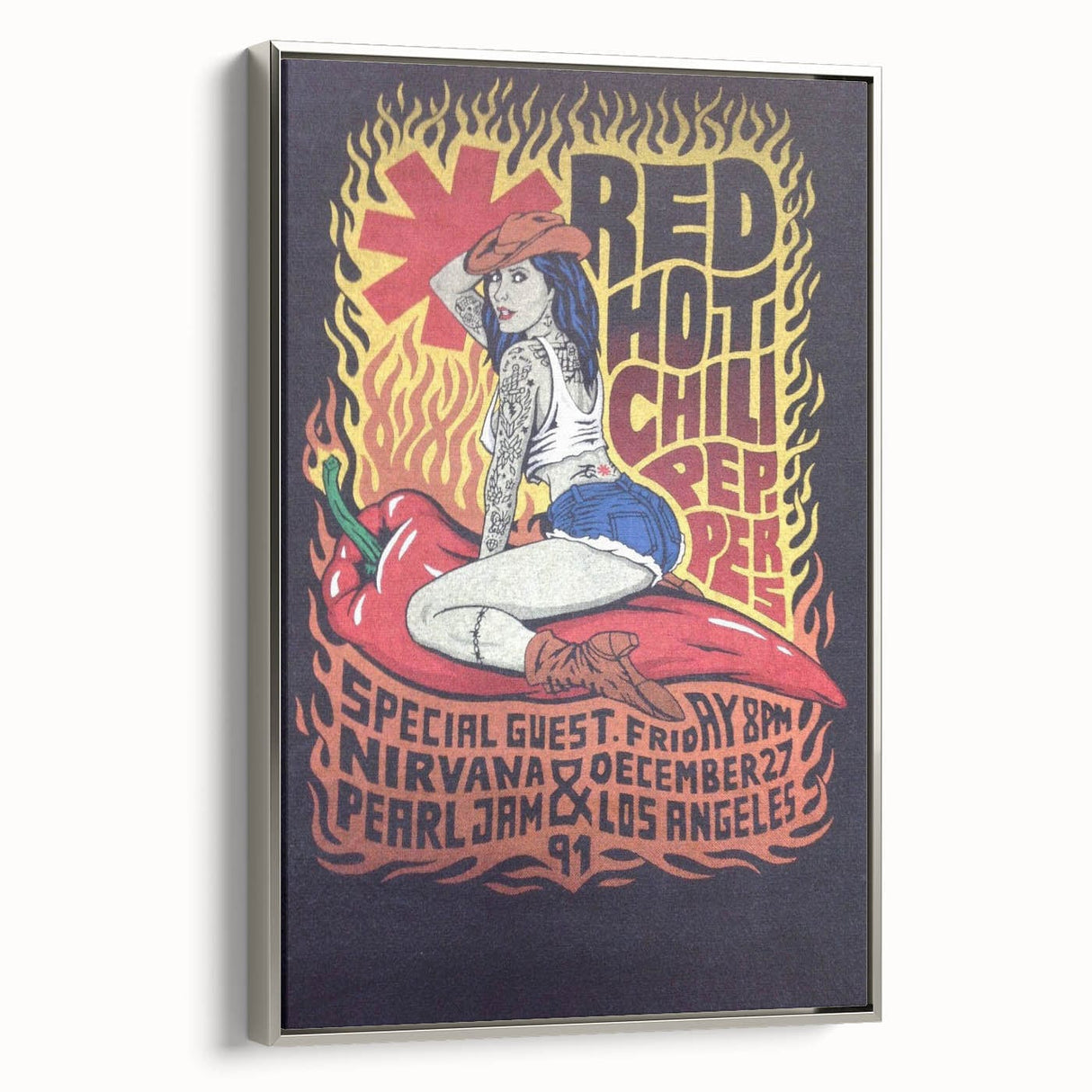 Red Hot Chili Peppers Nirvana Concert Poster | Vintage Rock Art