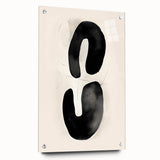 Abstract minimalist wall art featuring soft tones of blue and white, created with acrylic on glass, perfect for modern decor and enhancing interior spaces.