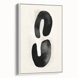 Framed abstract minimalist wall art showcasing a white canvas design with subtle textures, displayed from a side view, ideal for modern home decor.