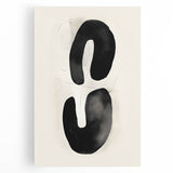 Abstract minimalist wall art on stretched canvas showcasing soft pastel colors and geometric shapes, perfect for modern home decor. Ideal for enhancing contemporary interiors.