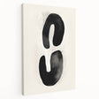 Abstract minimalist wall art on stretched canvas, showcasing soft pastel colors and geometric shapes, viewed from the side to highlight depth and texture. Perfect for modern decor.