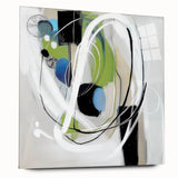 Abstract Art Prints – Modern Green and Blue Geometric Wall Design