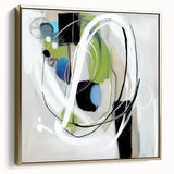 Abstract Art Prints – Modern Green and Blue Geometric Wall Design