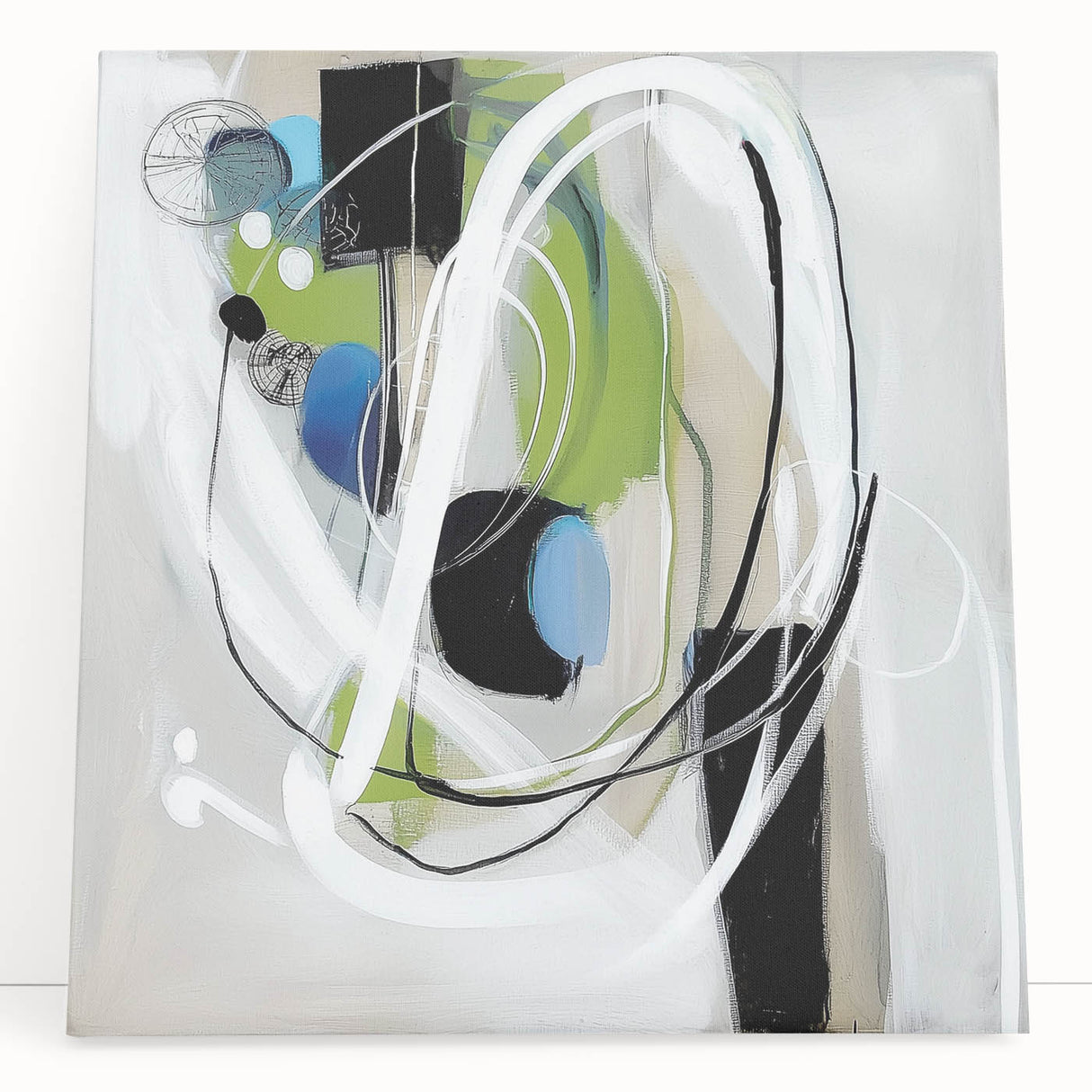 Abstract Art Prints – Modern Green and Blue Geometric Wall Design