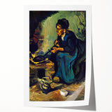 Impressionism Wall Art: Peasant Woman Cooking by Vincent van Gogh Prints