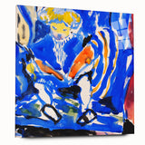 Vibrant Modern Wall Art – Colorful Abstract Painting of Child Reading