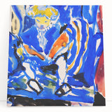 Vibrant Modern Wall Art – Colorful Abstract Painting of Child Reading